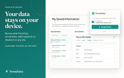 FormFairy – Private AI Autofill for Complex Forms :: Private AI autofill for job applications and complex forms. No account required; your personal data never leaves your device.