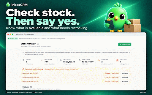 WhatsApp CRM – InboxCRM: Pipeline, Scheduler & Auto Reply for WhatsApp Web :: WhatsApp CRM for WhatsApp Web: kanban sales pipeline, contact notes & tags, quick replies, scheduled messages, chatbot & auto reply