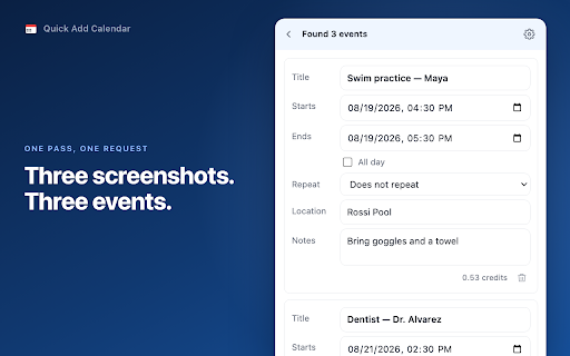 Quick Add Calendar :: ⚡ The scheduling assistant for Google Calendar.