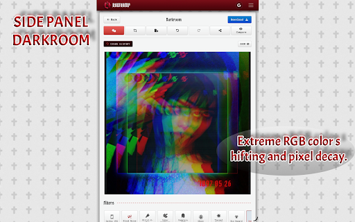 RawVamp: Dark Aesthetic Photo Editor, Y2K Glitch & Grunge Filter :: Edit photos in browser to apply 100+ dark aesthetic filters and add Y2K glitch & grunge effects by capturing tabs or right-clicking.