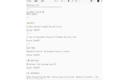 CHATracker :: Mark, organize and search highlights across AI chat sites.