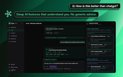 AlgoTrace - AI-Assisted DSA Coach :: AI Extension for the Algotrace Ecosystem. Trace is your DSA coach that guides you through problems and improves your skills.