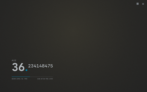 Mortality :: Turn every new tab into a live counter of your age — a quiet reminder that time is passing.
