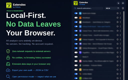 Extendex - Permission & Access Checker :: Review installed Chrome extensions, understand declared permissions, and spot broad browser access.