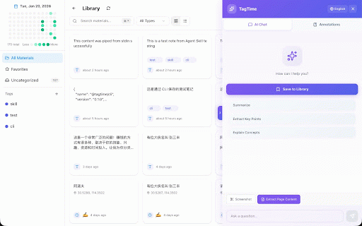 TagTime.AI - Collect & Organize Web Pages :: Save web pages to your personal knowledge base. One-click save, add tags, and organize your bookmarks with TagTime.