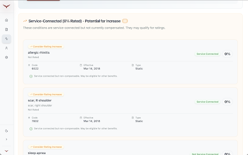 TurboVets by VetClaims.ai :: Securely collect and manage your VA.gov data with privacy-first Chrome extension