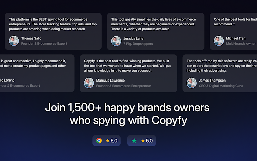 Copyfy :: Copyfy detects shopify stores and provide all data about the store.