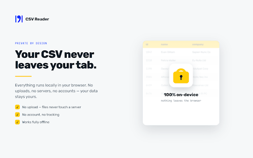 CSV Reader :: Skip the download: CSV Reader turns raw .csv pages into a clean, readable table right in your browser tab
