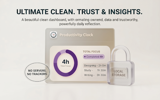 Productivity Clock :: Track your work & focus sessions. Pomodoro timer, daily goals, monthly reports — all in one clean interface.