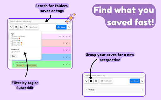 Easy Sort - Reddit Saved Post Manager & Organizer :: Organize saved Reddit posts & comments with folders, tags, filters, and search. Import, group, and manage everything with ease