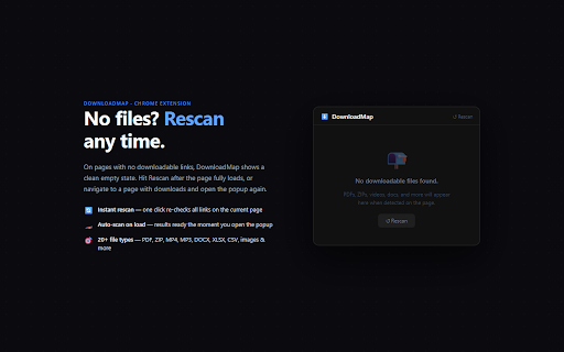 DownloadMap — Find Downloadable Files on the Page :: Scan any page for downloadable files — PDFs, ZIPs, videos and more. Select what you need and save it all at once.