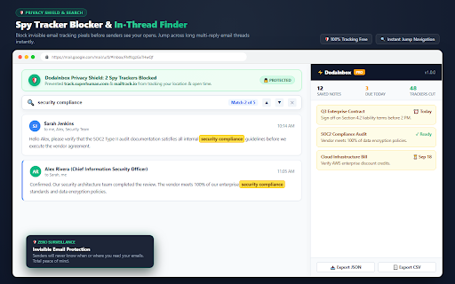DodaInbox - Power Toolkit for Gmail :: Supercharge Gmail with private notes, snippets, tracker blocker, templates, quick labels, and thread search.