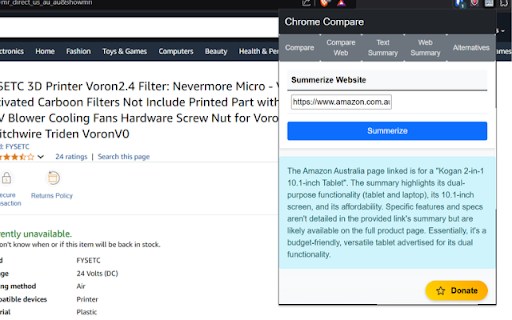 ChromeCompare :: An AI driven extention used to help compare products to choose the best for you!