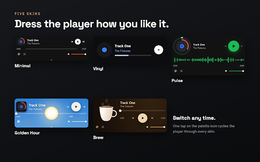 Captiv Musica - Aesthetic Mini Player for YT Music & Spotify :: Aesthetic picture-in-picture mini player for YouTube Music and Spotify: skip, seek, volume, queue, lyrics and 5 themes.