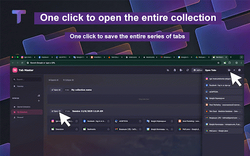 Tab Master :: Save and organize your browser tabs into collections