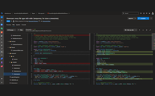 VS Dark Theme for Azure DevOps :: Restyles code in Azure DevOps to match the Visual Studio dark theme, using the same syntax colors and editor font.