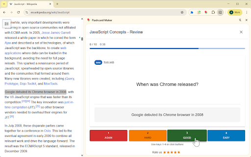 Flashcard Maker :: Meet Flashcard Maker for Chrome. Capture highlights, turn them into flash cards, and remember more with spaced repetition.