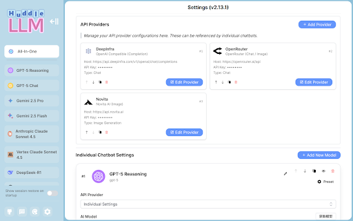 HuddleLLM :: Use ChatGPT, Gemini, Claude and more chatbots simultaneously