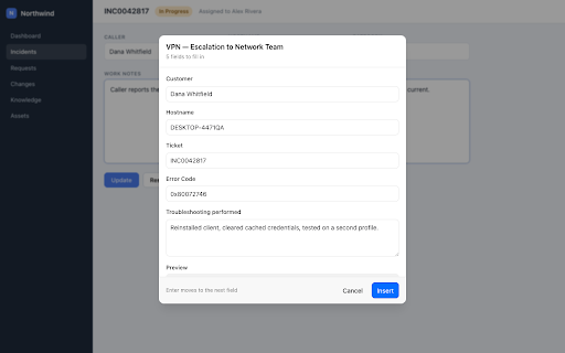 Snippet Manager :: Fast snippets, slash triggers, interactive forms and clipboard history — built for IT support. Local-first, no account required.