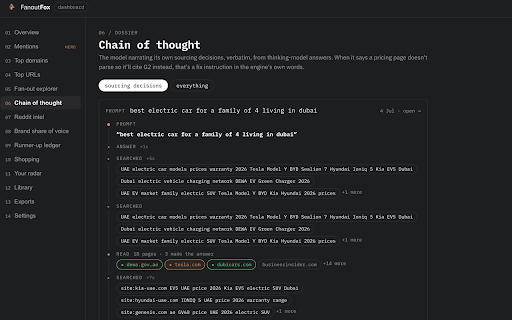 FanoutFox: AI Answer & GEO Inspector :: See how ChatGPT and Perplexity pick and cite sources: fan-out, citations, brand mentions, trust notes. Reads only your own session.