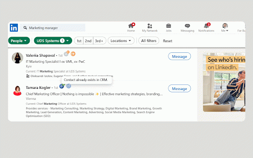 UDS LinkedIn Scraper for D365 :: Save LinkedIn users and companies to your D365 CRM in 1 click