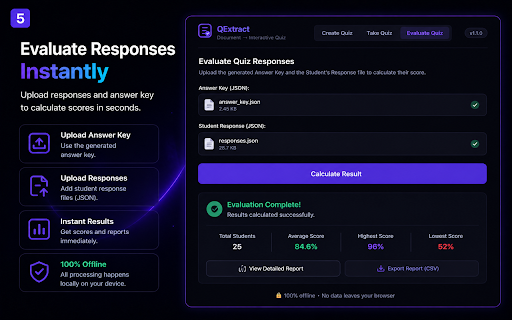 QExtract – PDF, DOCX to Quiz Generator :: Convert PDF, DOCX, and TXT question papers into interactive quizzes. Extract multiple question types and generate tests offline.