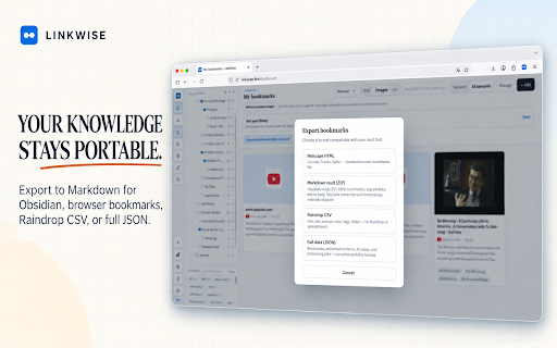LinkWise :: Save the current page to LinkWise with one click and AI keywords.