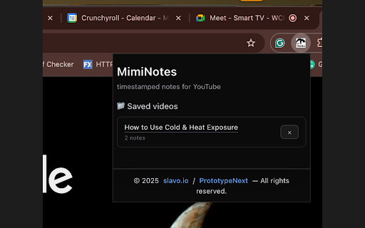 MimiNotes :: Take smart timestamped notes while watching YouTube.