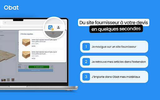 Obat :: Copiez facilement les produits de vos fournisseurs favoris vers vos devis, factures et bibliothèque de produits Obat
