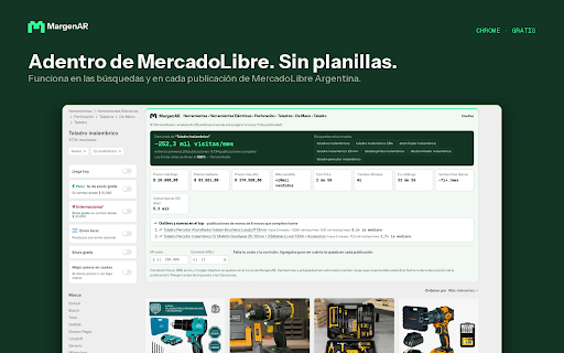 MargenAR — Rentabilidad para vendedores :: Por qué tu publicación de MercadoLibre no aparece y qué arreglar primero, con IA y tu margen neto. No afiliado a MercadoLibre.
