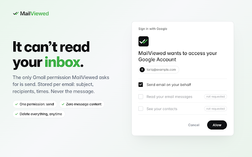 MailViewed - Free Email Tracker for Gmail :: Unlimited email tracking with real time read receipts. Know the moment your email is opened. No “sent with” branding, ever.