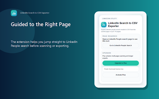 LinkedIn Search to CSV Exporter :: Export LinkedIn people search results to CSV from the current page or up to 10 pages.