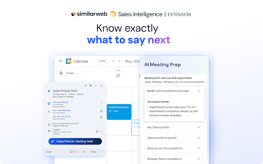 Similarweb Sales Extension: Contact Finder & AI Email Writer :: Access contact data and AI-driven insights on any company, without leaving your workflows