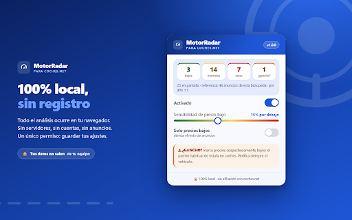MotorRadar - Coches.net: precio justo en coches de segunda mano :: Tasación instantánea al buscar coche de segunda mano: semáforo de precio justo por año y aviso de anuncios gancho. 100% local.