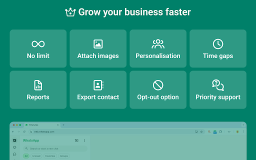 WASendBulk Bulk WhatsApp Sender for FREE :: Upload contacts, personalize messages, and hit send — fast, simple, and no number saving needed.