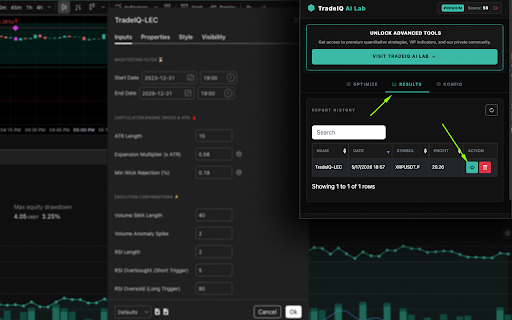 TradeIQ AI Lab - TradingView strategy optimization :: Institutional Quant Tool for TradingView strategy optimization.