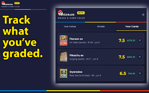 PokeGrade - Grade and Card Value (BETA) :: Identify a Pokémon card and see its market value, or grade a card from a photo. BETA — English cards only.