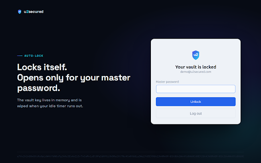 U2 Secured Password Vault :: Zero-knowledge password vault browser extension