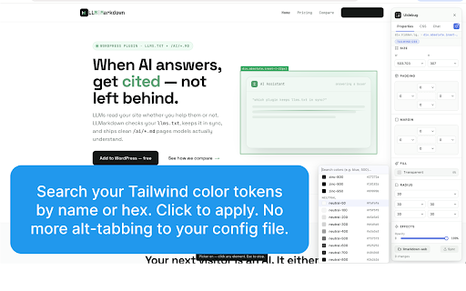 UIdebug - Edit any page visually. Ship it to your source. :: Visually inspect and edit any page's styles. Tailwind-aware controls, AI chat, and file sync. No DevTools required.