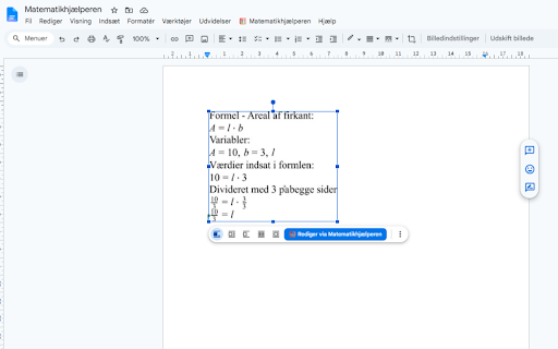 Matematikhjælperen :: Indsæt matematiske udtryk i Google Docs og Word Online med Matematikhjælperen