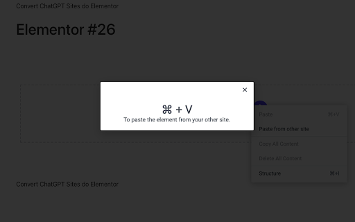 CopyPaste Elementor :: Chrome extension to help convert html web page to elementor widget