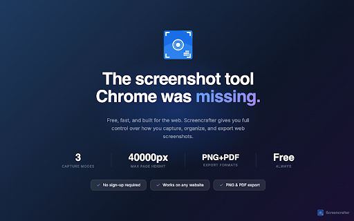 Screencrafter - Full Page Screenshot Tool :: Capture, annotate, and save full page screenshots with ease.
