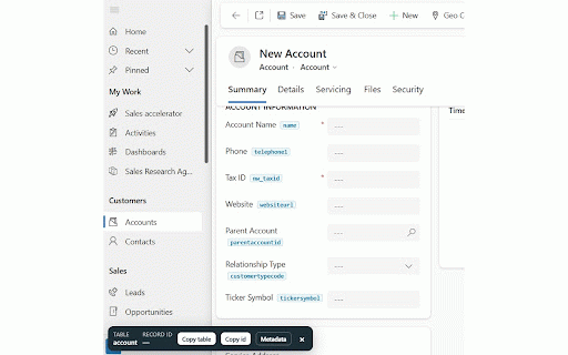 Metadata Explorer For Dataverse :: Browse Dataverse, Dynamics 365 & Power Apps metadata: tables, columns, choices, forms, views, relationships & form helpers.
