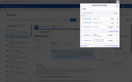 Searchira - Smart Jira Ticket Search :: Fast and intuitive real-time search for Jira directly in the browser.