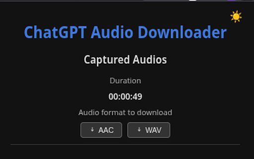 ChatGPT Audio Downloader :: Capture and download ChatGPT speech (AAC or WAV).
