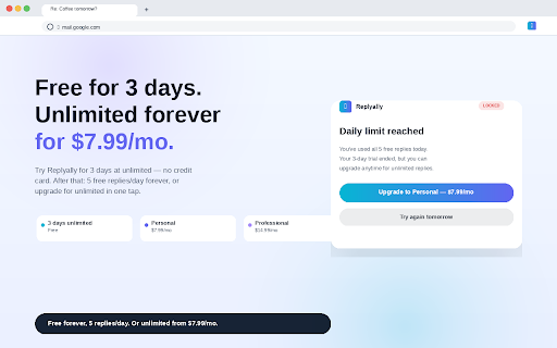 Replyally — AI Reply Assistant :: Draft smart, context-aware replies in your voice — directly inside Gmail, LinkedIn, X, WhatsApp Web, and Slack.
