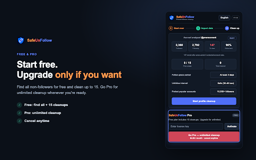 SafeUnfollow: Instagram Unfollowers Tracker — Who Doesn't Follow Me Back :: See who doesn't follow you back on Instagram, then unfollow non-followers safely. 100% local analysis — no password, no login.