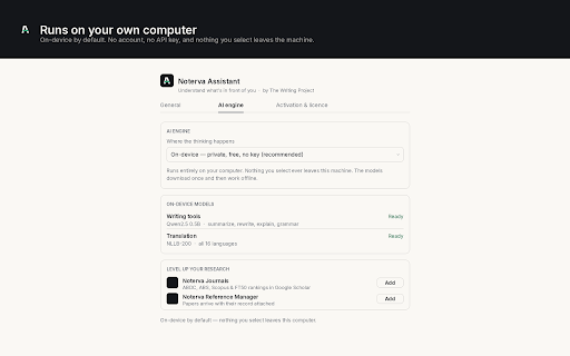 Noterva Assistant — Summarize, Explain, Translate :: Understand what's in front of you. Summarize, explain and translate any passage — on your own computer, no API key needed.