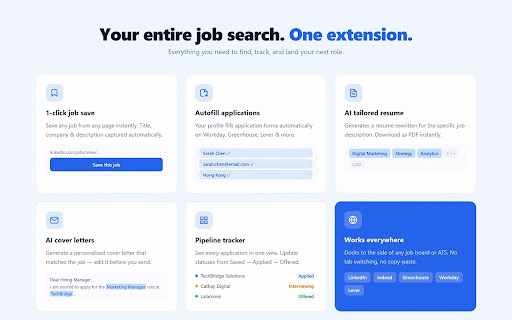 Amploy :: Save jobs, autofill applications, and generate tailored resumes with AI