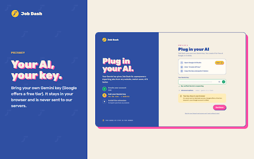 Job Dash - Job Tracker :: Import any job ad into Job Dash in one click: AI reads the listing with your own Gemini key.